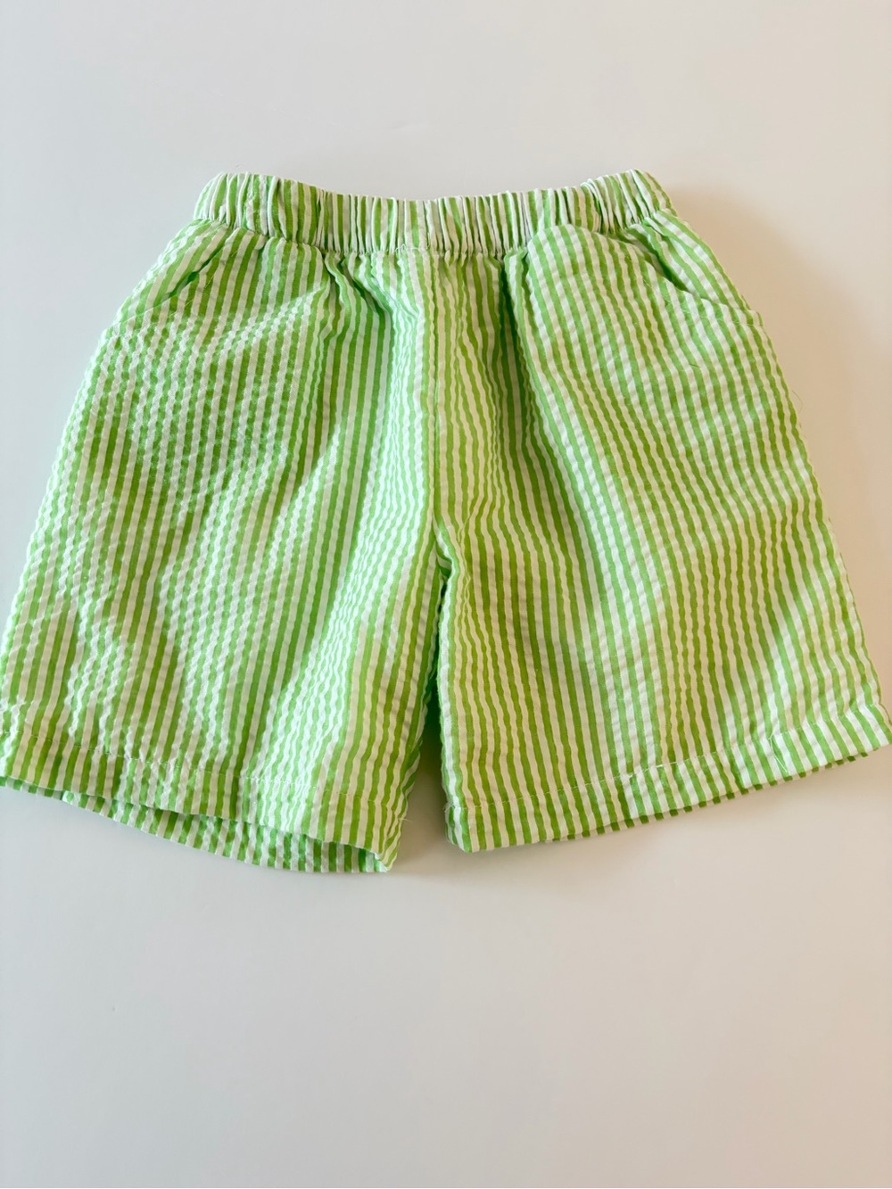 Love That Cotton Boys Green Seersucker Shorts Size 6